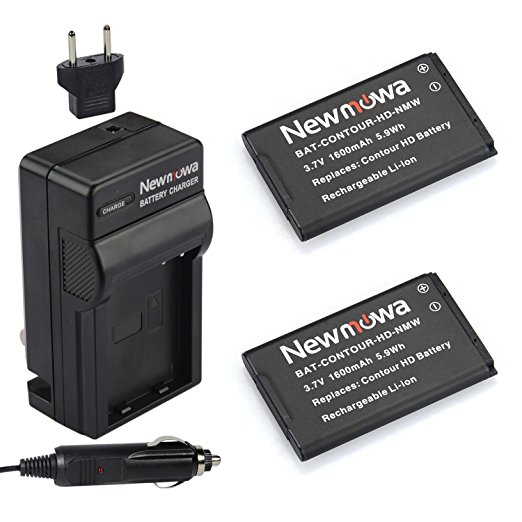 Newmowa CT-3650 Battery (2-Pack) and Charger kit for Contour CT3650, GPS, HD, HD1080P, HD1200, HD1300, HD1500, HD1600, HD2035, HD2350, HD2450, HD2900, HD3200, HD3300, HD720P