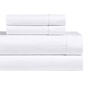 Luxury Solid White Queen 1000 Thread Count Sheet Set- 100% Long Staple Cotton Sateen Weave Sheets