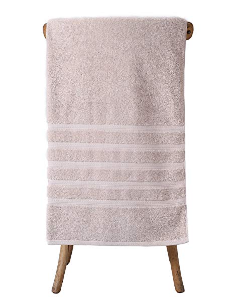 Metrekey Luxury Bath Towel Hotel Spa Collection 35x70 inches Extra Large Bathroom Towels Organic 100% Cotton Thick Ultra Absorbent Super Soft Oversized Khaki