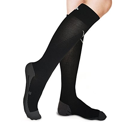 Graduated Compression Socks for Men Women - Best for Running, Maternity Pregnancy, Calf Shin Splint, Swollen Legs, Feet, DVT, Air Flight, Diabetic, Arthritis, Athletic Pain, Plantar Fasciitis Support.