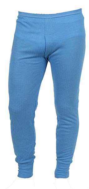 Mens Quality Thermal Long Johns/Underwear - Available in White/Blue / Charcoal and in Sizes Small/Medium / Large/X Large/XX Large