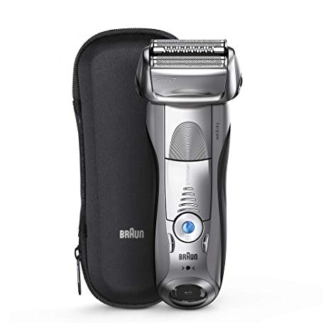 Braun Series 7 Electric Shaver for Men 7893s, Wet & Dry, Integrated Precision Trimmer, Rechargeable and Cordless Razor, with Travel Case – Silver