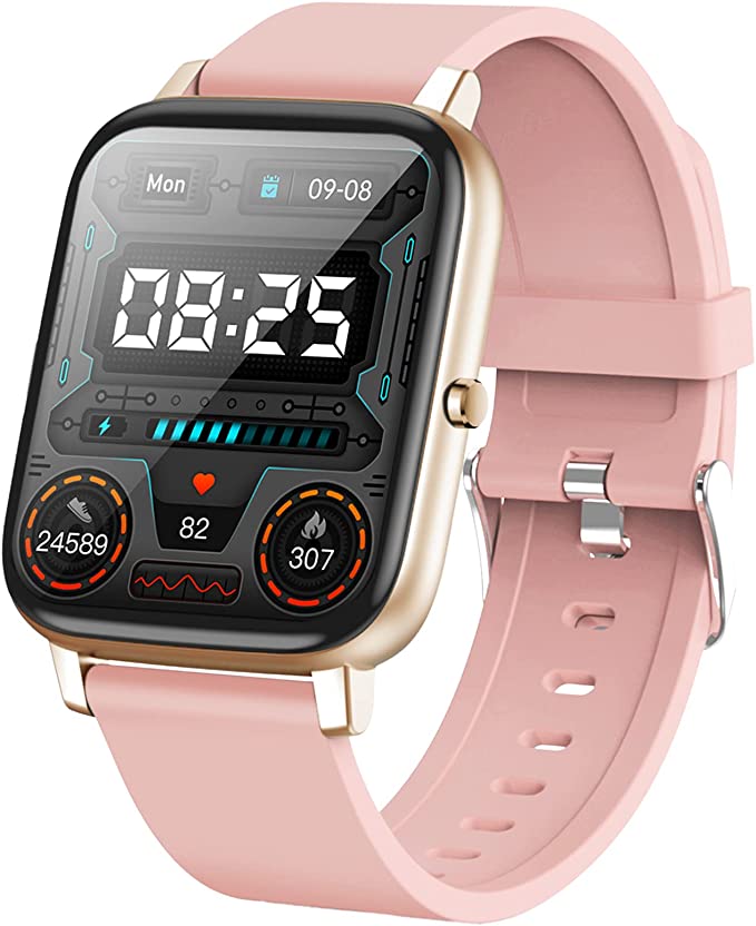 Smart Watch,Pradory Fitness Activity Watch with Heart Rate Blood Pressure Monitor IP67 Waterproof Bluetooth Android Smartwatch 1.69" Large Screen Sports Smart Watches for Android iOS Phones Women Pink