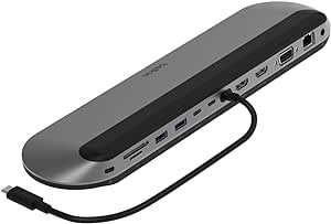 Belkin Connect 11-in-1 Universal USB-C Pro Dock w/ 3-Monitor Support, Silicon Motion Technology - Works with Mac, Windows, and Chromebook - 100W PD w/ 10Gbps Transfer Speeds & 2.5Gbps Ethernet - Black