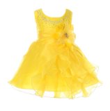 Cinderella Couture Baby Girls Cascading Organza Rhinestone Flower Girl Dress
