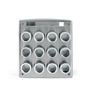 Kamenstein Magnetic 12-Tin Spice Rack with Free Spice Refills for 5 Years