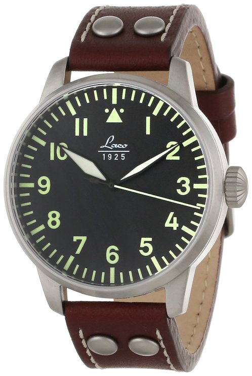 Laco / 1925 Men's 861688 Laco 1925 Pilot Classic Stainless Steel Automatic Watch with Brown Leather Band