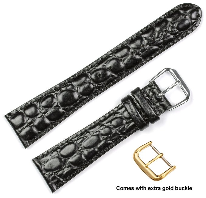 Alligator Grain Watch Band (Extra Long) - by deBeer