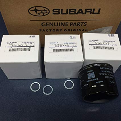 Genuine Subaru Engine Oil Filter & Crush Gasket (3 Pack) All 6 Cyl 15208AA031 Legacy Outback Tribeca
