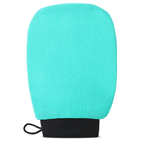 Valitic Exfoliating Glove for Body Scrub - Body Scrubber Exfoliator Mitt for Use at Shower or Bath - Exfoliating Body & Face Dead Skin Remover - Korean Style Exfoliating Women & Men Washcloth -Single Turquoise