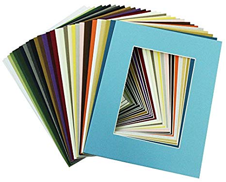 100 Pcs of 8x10 Picture Mats Mattes Matting for 5x7 Photo   Backing   Bags, Mix Color
