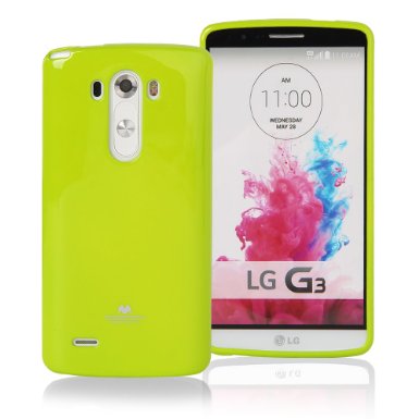 LG G3 Case, [Ultra Slim] Goospery® Color Pearl Jelly *Slight Pearl Glitter* Cover *Anti-Yellowing   Anti-Discoloring* Premium TPU [Shock Absorption] for LG G3 - Lime