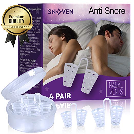 Snore Stopper | Best Anti Snoring Devices - Set of 4 Nasal Dilators - Stop Snoring Solution For Comfortable Sleeping - Premium Anti Snoring Nose Vents - Anti Snore Guard - Snore Relief - Enhance Sleep
