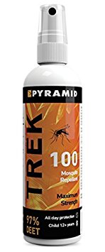 Pyramid Trek 100 (formerly Repel 100) Insect/Mosquito Repellent DEET Spray - 120ml x3 (TRIPLE PACK) by Pyramid Travel Products