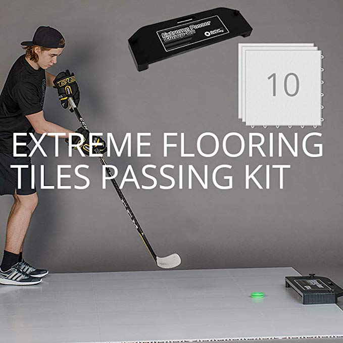 Better Hockey Extreme Dryland Flooring Tiles Passing Kit - Awesome Training Aid for Shooting and Stickhandling - Puck Rebounder for One-Timers