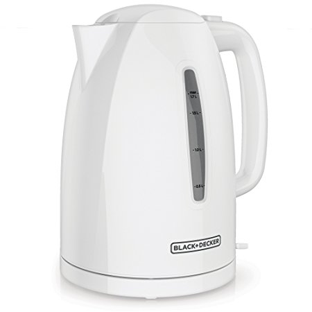 BLACK DECKER KE1500W 1.7L Rapid Boil Electric Cordless Kettle, White