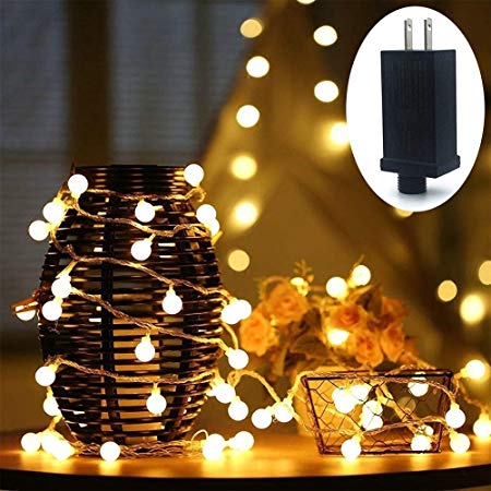 LED String Lights, Plug in String Lights, HConce 49feet 100 LED Warm White Globe lights Waterproof, Decorative Lights for Indoor and Outdoor Use with 31V Low Voltage Transformer