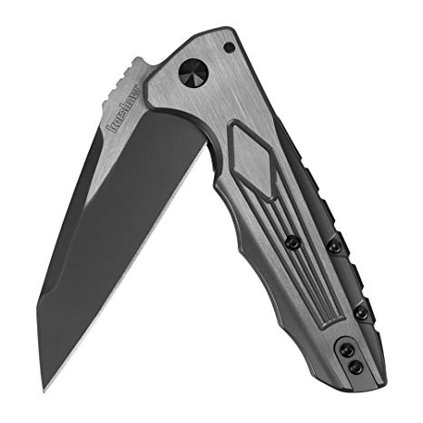 Kershaw Deadline Folding Pocket Knife (1087) 3.8 in. 8Cr13MoV Stainless Steel Blade with 2-Toned Handle, Features Reversible Deep Carry Clip and KVT Ball-Bearing Manual Opening System, 4.6 oz.