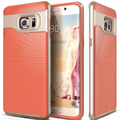 Galaxy S6 Edge Plus Case, Caseology® [Wavelength Series] Textured Pattern Grip Cover [Coral Pink] [Shock Proof] for Samsung Galaxy S6 Edge Plus (2015) - Coral Pink