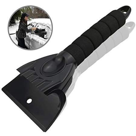 XingMart Ice Scraper for Car Windshield Heavy-Duty Frost and Snow Removal with Foam Grip Premium Window De-icer Tool