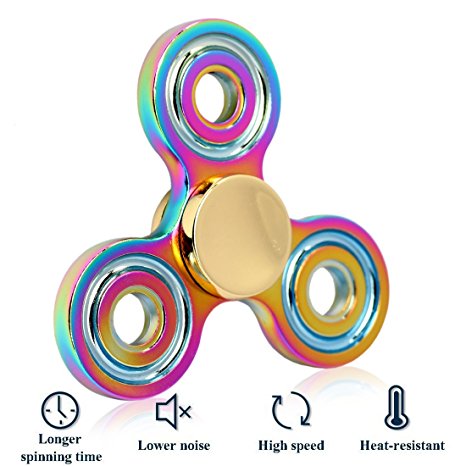 Hand Spinner, Greatever Ultra Durable T1 Zinc Alloy Fidget Tri Hand Spinning Finger Toy Stocking Stuffer for Killing Time ADHD EDC Focus Toy Relieves Anxiety and Boredom High Speed