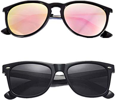 Polarized Sunglasses for Women and Men Classic Retro Round Mirrored 100% UV Protection