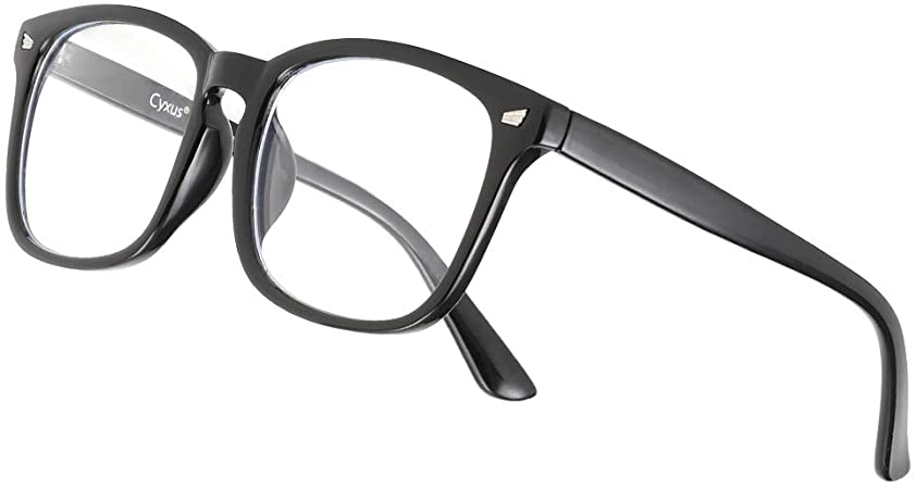 Cyxus Blue Light Blocking Glasses UV400 Light Filter Square Frame Eyewear Computer Gaming Reading Glasses (Black,8282)