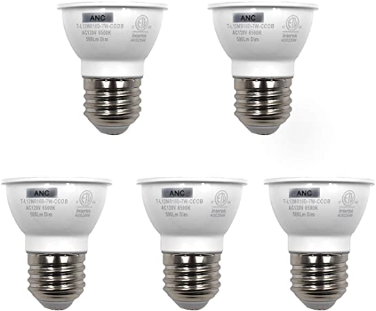 ANC PAR16 LED Bulb Dimmable Spotlight Bulb 7W LED Bulbs(60W Halogen Bulbs Equivalent),500 Lumens 6500K Cool White 35° Beam Angle Spot Bulb 5 Pack