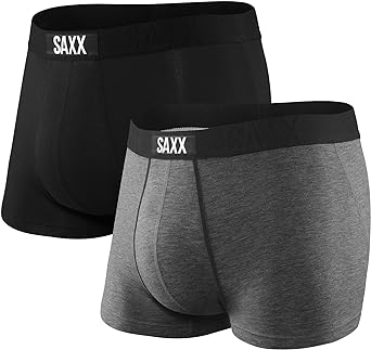 SAXX Men's Underwear – VIBE Super Soft Trunk Briefs with Built-In Pouch Support - Pack of 2, Underwear for Men