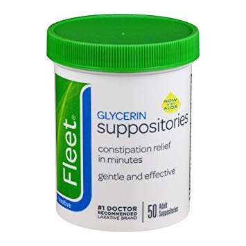 Fleet Glycerin Suppositories Adult Laxative Jar, 50 Each