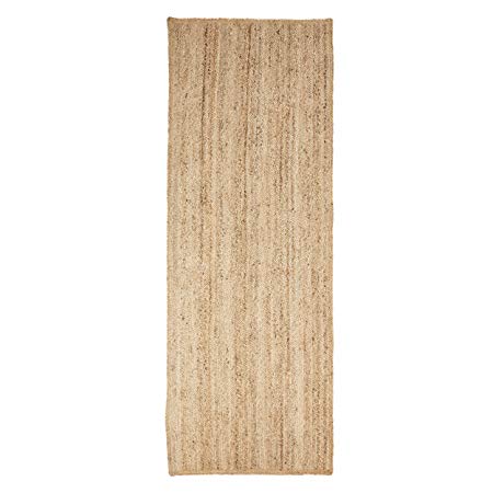 Superior Hand Woven Natural Fiber Reversible High Traffic Resistant Braided Jute Area Rug, 2' 6" x 12' Runner