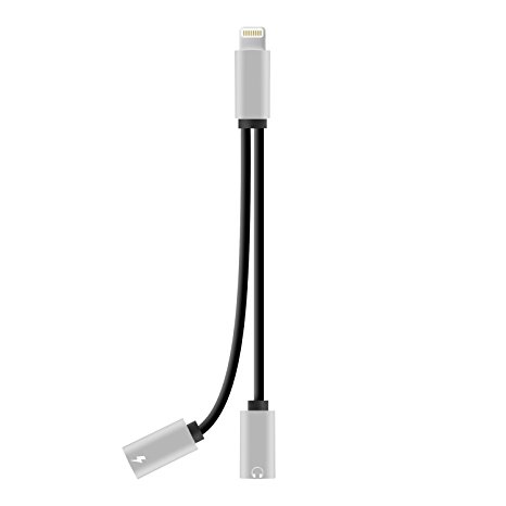 Doitby Dual Lightning Splitter Audio & Charge Cable for iPhone 7,iPhone 7 Plus,iPhone 8,iPhone 8 Plus,iPhone X and Other Lightning Devices(iOS 10.3 or later)