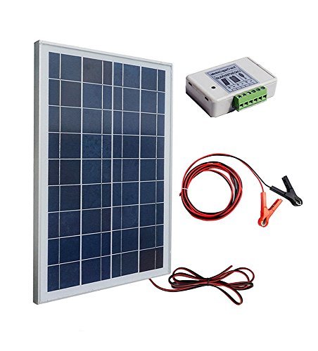 ECO-WORTHY 12 Volt 25 Watt Solar Kits: 1pc 25W Polycrystalline PV Solar Panel Module with 3 Feet Wire   30A Battery Clips with 6 Feet Extension Cable   3A 12V/24V Solar Controller