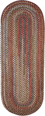 Super Area Rugs Gemstone Made in USA Braided Rug Colorful Kitchen Living Room Carpet, Tawny Port 2' X 4' Runner