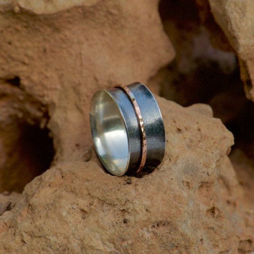 Handmade Sterling Silver 14kt gold filled Spinner fidget Ring available size 3-11
