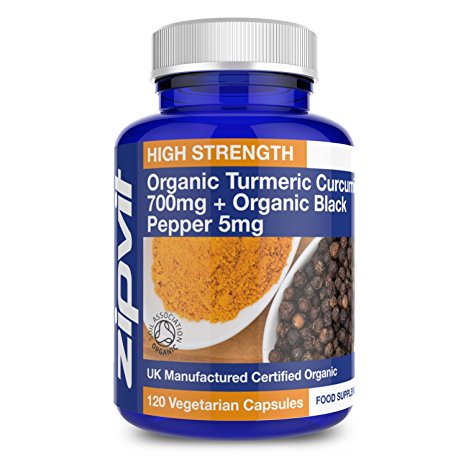 Organic Turmeric 700mg with Black Pepper | 120 Capsules | Highest Strength | Soil Association Certified | Vegetarian | 4 MONTHS SUPPLY