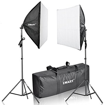 Emart 1050 Watt Photography Continuous Lighting Studio Portrait Kit with Carrying Case with Softbox, and 2 Light Stands, Product Photography and Video Shooting