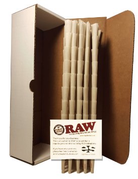 New Organic 1 1/4 RAW ® Authentic Pre-Rolled Cones With Filter (225 Pack) Pure Raw Hemp