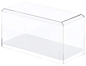 Pioneer Plastics 4 Clear Acrylic Display Cases (With Mirror) For 1:24 Scale Cars - 9" x 4.375" x 4.125"