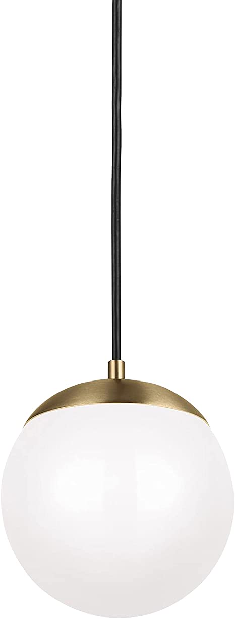 Sea Gull Lighting Generation Lighting 601893S-848 Transitional LED Pendant from Seagull-Leo-Hanging Globe Collection Dark Finish, Small, Satin Bronze