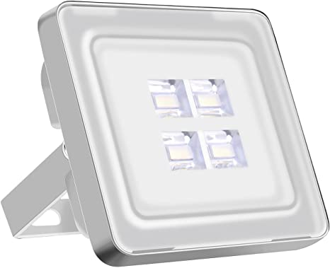 Viugreum 10W LED Flood Light Outdoor, Thinner and Lighter Design, Waterproof IP65, 1000LM, Daylight White (6000-6500K), Super Bright Security Lights, for Garden, Yard, Warehouse, Square, Billboard