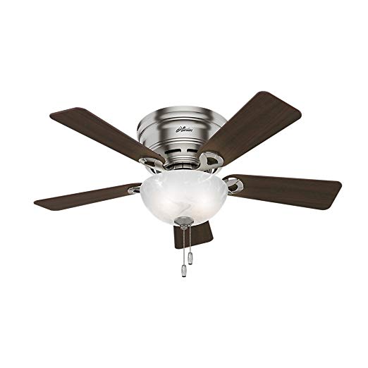Hunter 52139 Hunter Haskell Ceiling Fan with Light, 42", Brushed Nickel