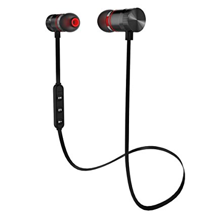 TNSO Bluetooth Headphones Sport Wireless Earbuds In-Ear Stereo Earphones with Mic(Black)