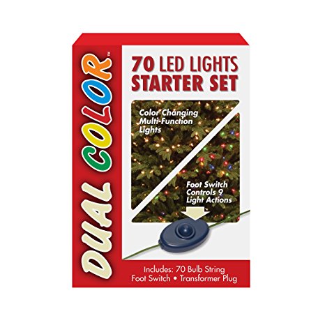 National Tree 70-Bulb Dual Boxed Low Voltage LED Lights Starter Set with 9-Function Footswitch and Transformer