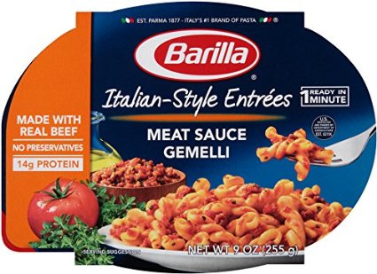 Barilla Italian Entrees, Meat Sauce Gemelli, 9 Ounce