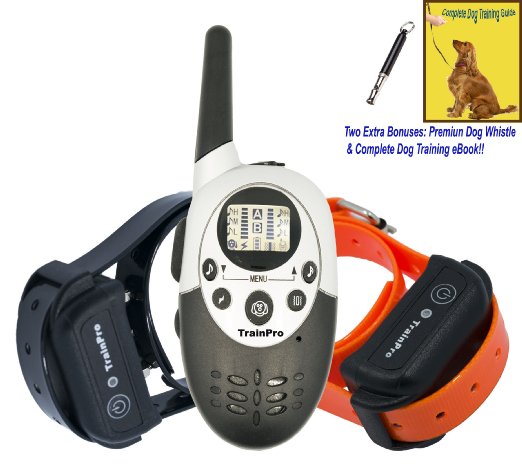 TrainPro Exec 1100 Yard Rechargeable Remote Control Dog Training Shock Bark Collar System