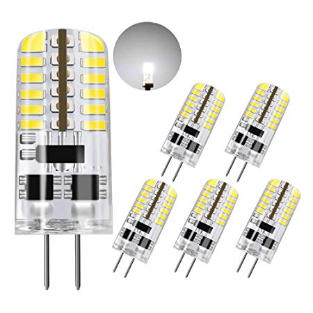 DiCUNO G4 3W LED Pure White Light Lamps AC/DC 12V Non-dimmable Equivalent to 20W ~ 25W T3 Halogen Track Bulb Replacement LED Bulbs 6pcs