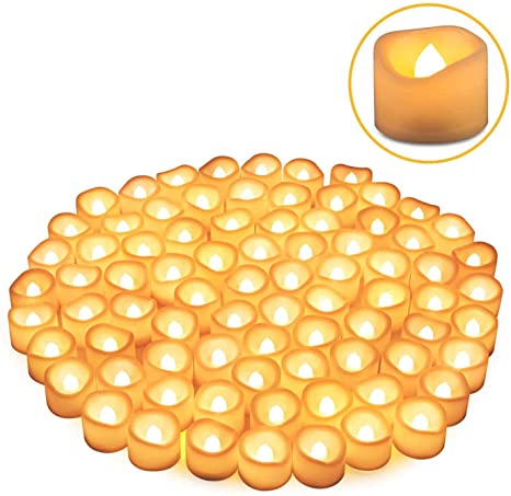 Kohree Flameless Candles 80 Pack LED Tea Light Candles Flameless Votive Battery Candles(Batteries Included) Warm White Outdoor Candles for Home Decoration, Wedding, Holiday, Christmas, Halloween.