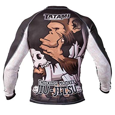 Tatami Fightwear Men's Thinker Monkey Long Sleeve Rash Guard White