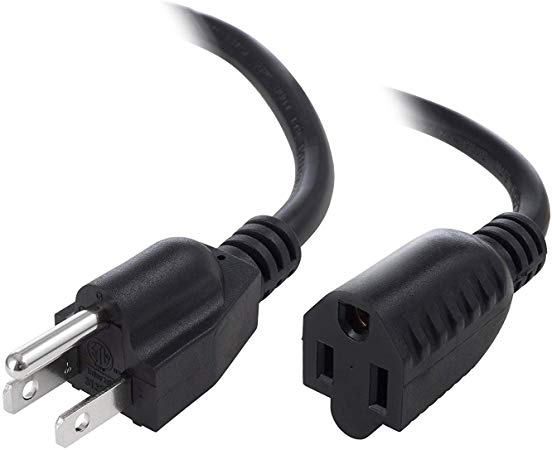 10ft (3M) 14AWG Heavy Duty (Power Extension Cord) Power Extension Cable 10 Feet (3 Meters) SJT 3 Conductor (NEMA 5-15P to NEMA 5-15R) 15 Amp Power Cable ED713713